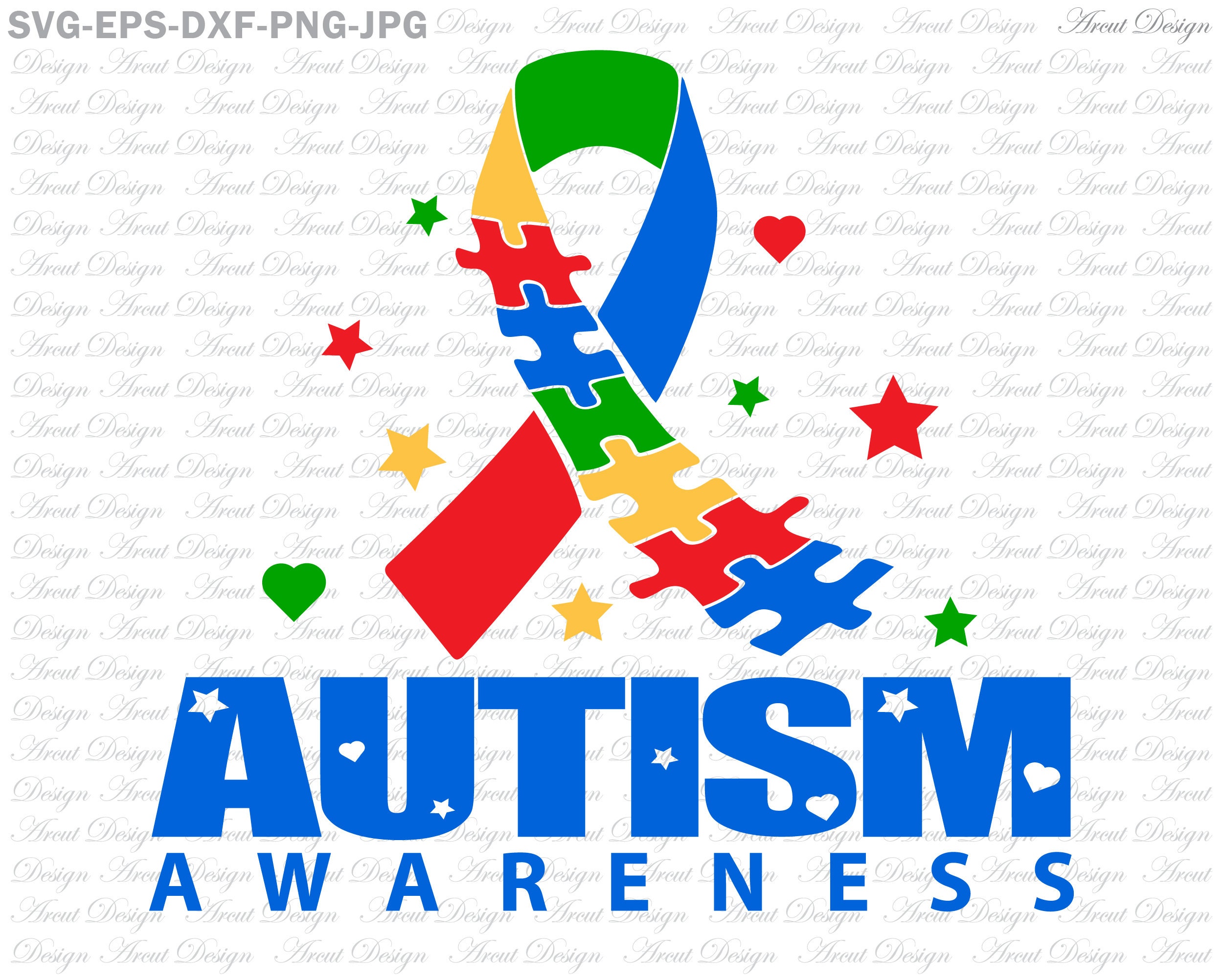 Autism Awareness Ribbon Svg svg files for cricut autism Etsy