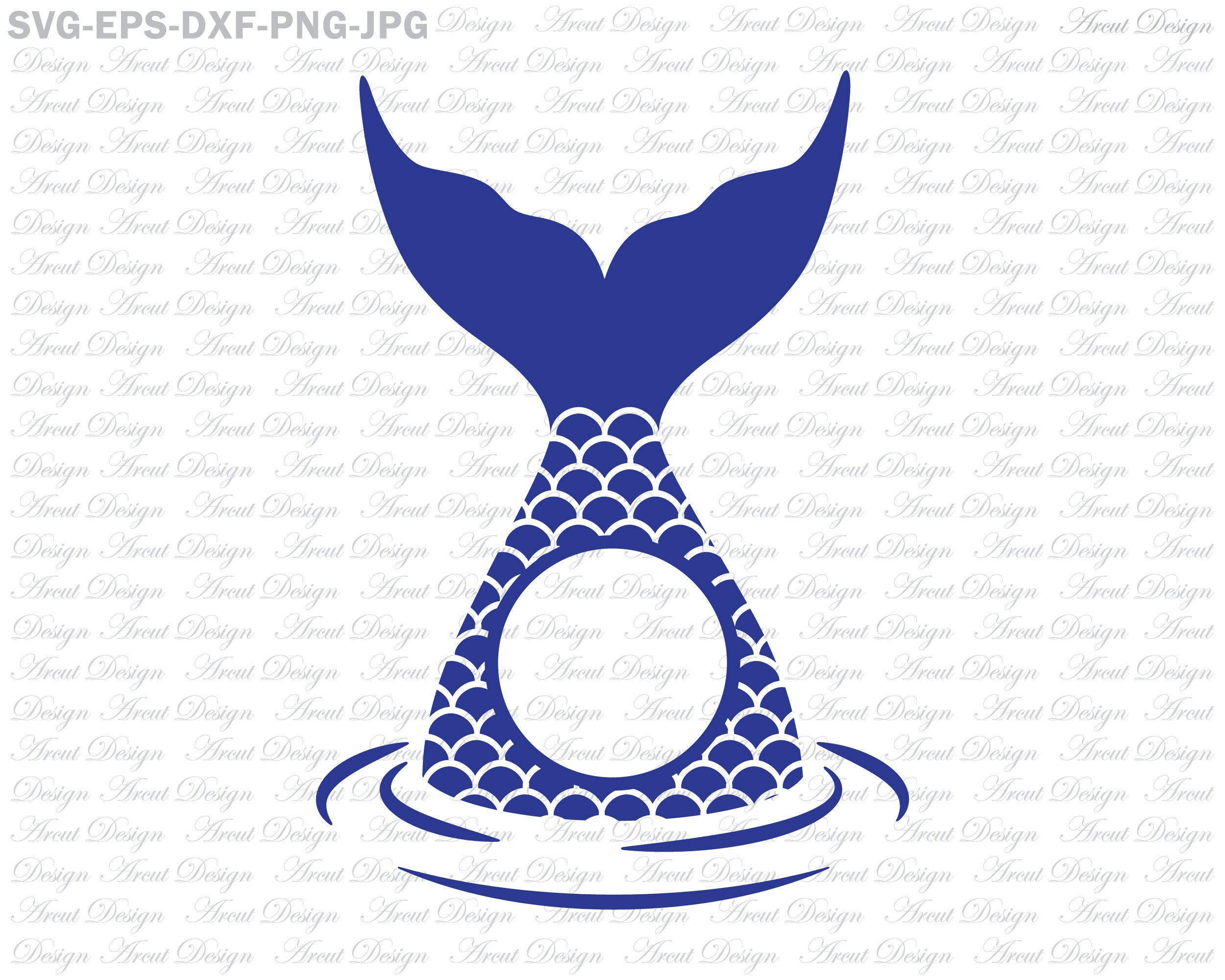 Download Mermaid Tail Monogram Svg For Cricut And Silhouette Split Etsy