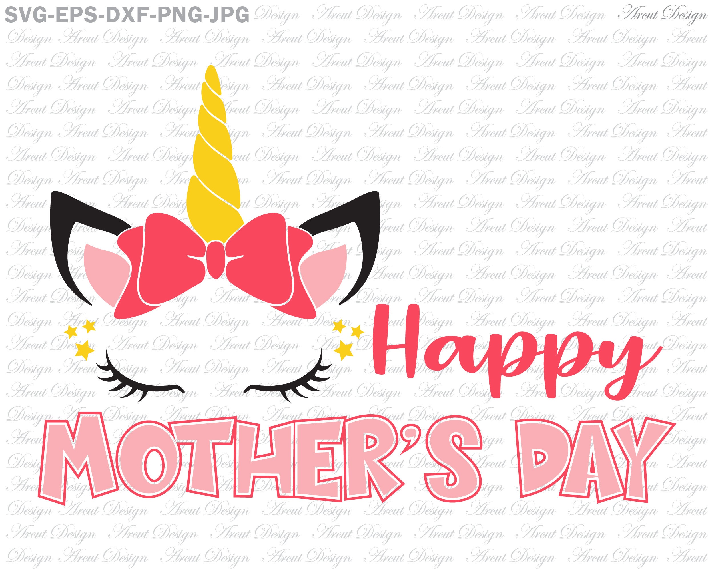 Happy Mothers Day Unicorn Svg mother's day svg mom svg Etsy