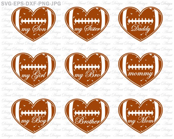 Football Svg 9 Files 45 Formats Football Cut File Football Etsy