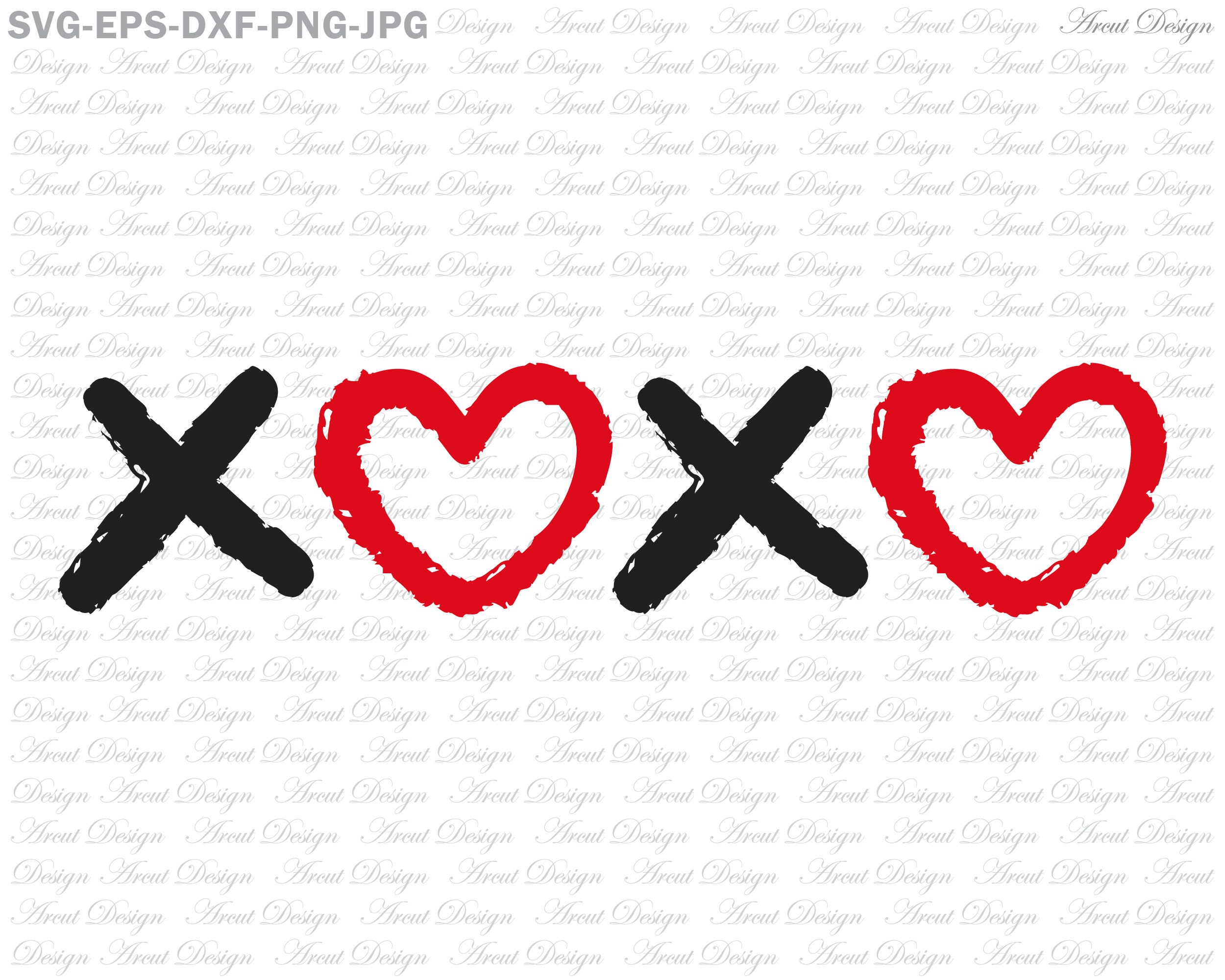 XOXO Svg Valentines Day SVG Dxf Png Eps Files for Cricut | Etsy