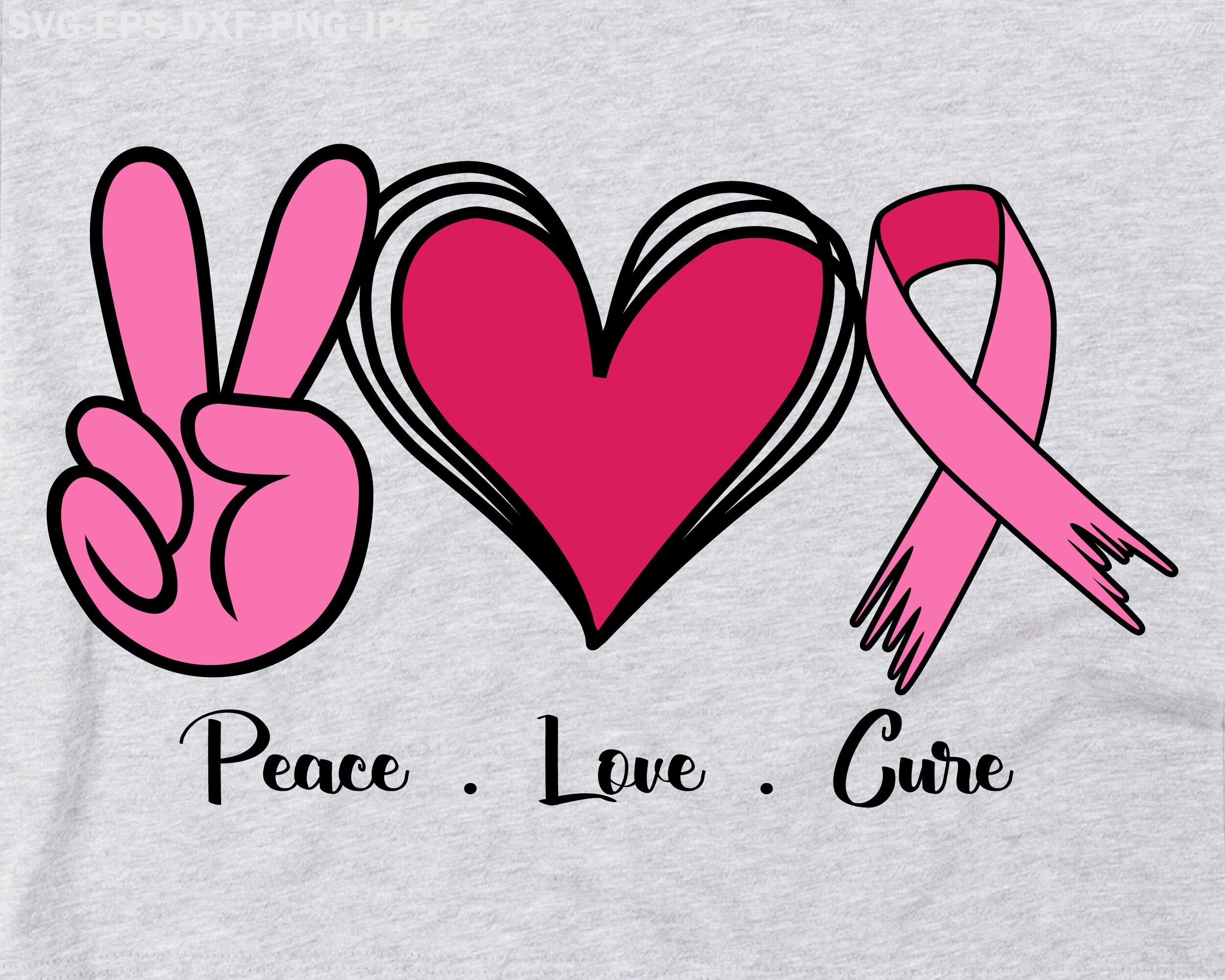 Peace love Cure svg Leopard Print SVG Peace Love Svg Hand | Etsy