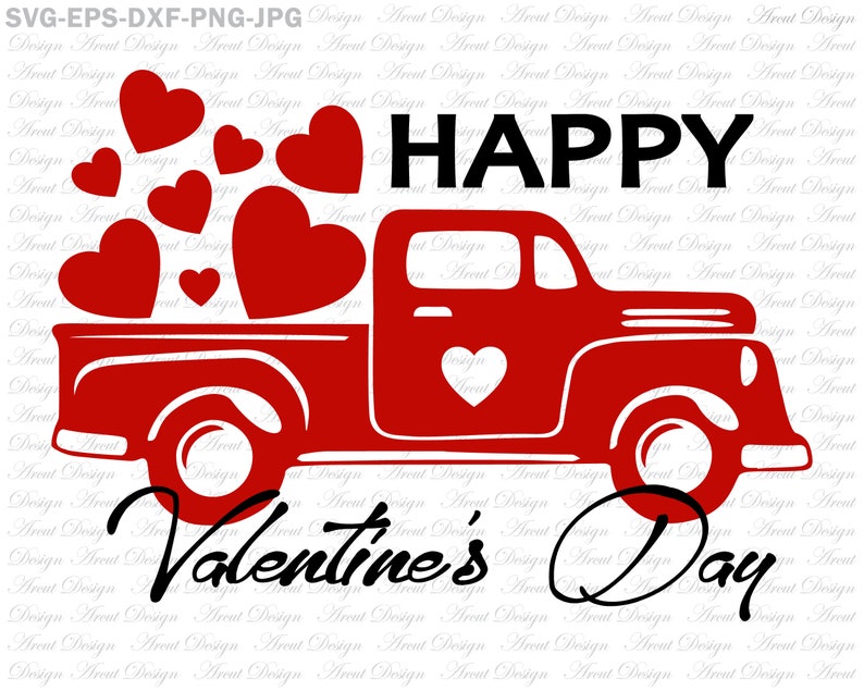 Download Happy Valentines Day Svg Valentines vintage Truck Svg Svg | Etsy