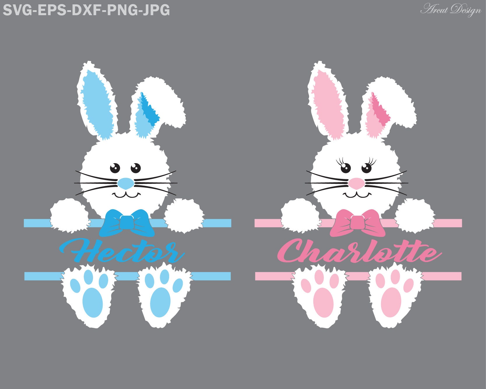 Download Easter Bunny Monogram Easter Svg Easter Bunny Svg Happy Etsy