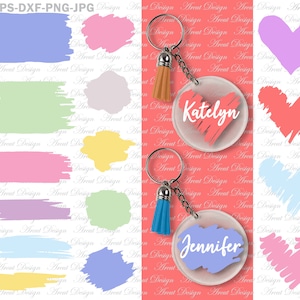 Pincel Trazo svg, Pincel svg, Llavero svg, Patrón de llavero svg, Salpicado de pintura svg, Trazo de pintura svg, archivo de motivo svg para Cricut