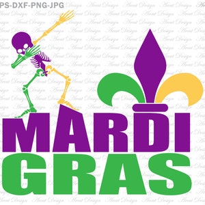 ダビング スケルトン マルディグラ SVG、マルディグラ SVG、ダビング スケルトン SVG、マルディグラ シャツ、スケルトン SVG、フルール ド リス SVG、cricut 用 SVG ファイル