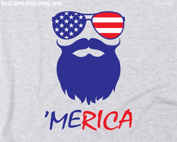 Merica Patriotic Beard Sunglasses Flag T-Shirt Merica Patriotic Beard Sunglasses Flag T-Shirt