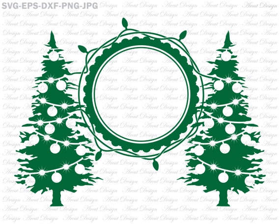 Download 1 Color Christmas Tree Svg Monogram Svg Monogram Svg Etsy