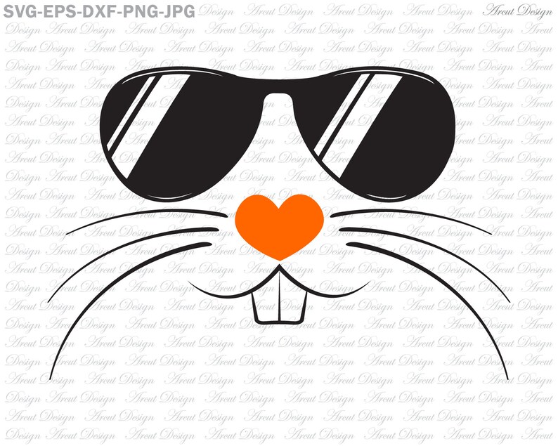 Download Bunny Face Sunglasses Svg Easter Svg Bunny head Svg Svg | Etsy