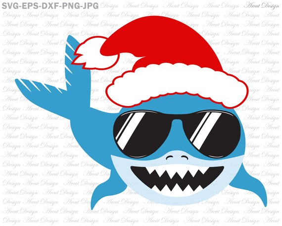 Download Free Santa Shark Svg Christmas Svg Santa Hat Svg Xmas Svg Shark Etsy SVG DXF Cut File