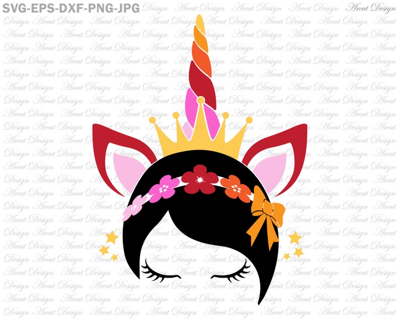 Download Unicorn Birthday Crown Svg Unicorn head Svg Unicorn girl ...
