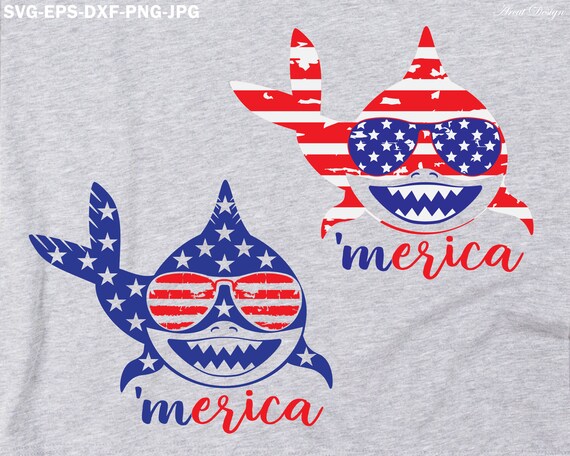 Download Merica Svg 4th Of July Svg Shark Svg Fourth Of July Svg Etsy