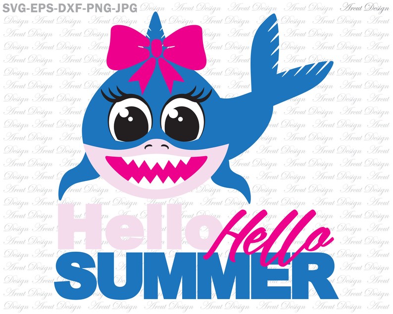 Download Hello Summer Girl Shark Svg Svg Files For Cricut Shark Svg Etsy PSD Mockup Templates