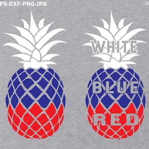 Patriotic Pineapple Svg, 4 de julio svg, Día de la independencia svg, cuatro de julio svg, bandera americana svg, patriotic svg, usa flag svg, clipart