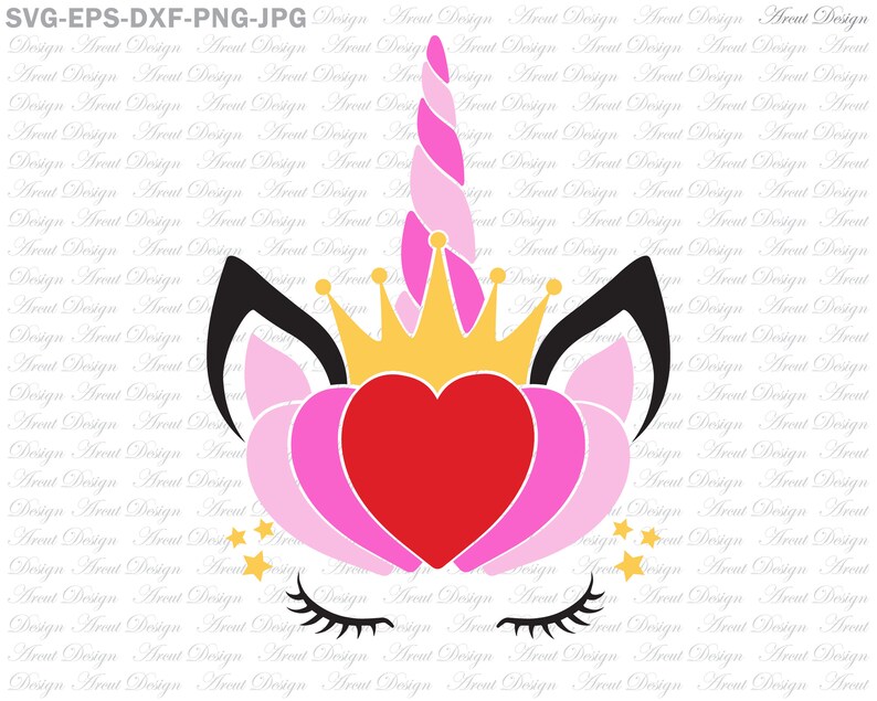 Unicorn Crown Svg Valentine Svg Princess Svg | Etsy