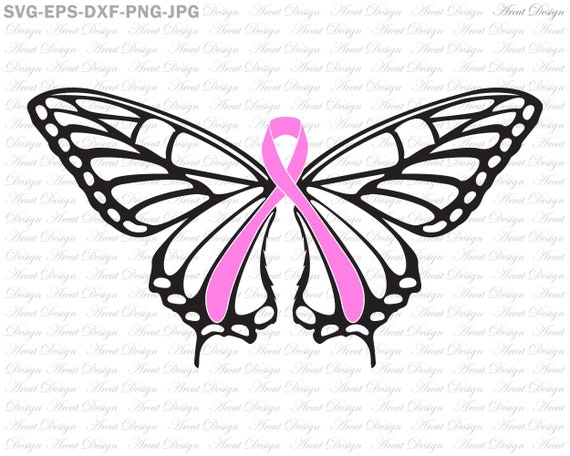 Download Breast Cancer Svg Butterfly Svg Awareness Ribbon Svg Cancer Etsy