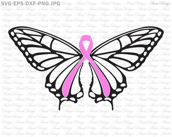 Download Breast Cancer Svg Butterfly Svg Awareness Ribbon Svg Cancer Etsy