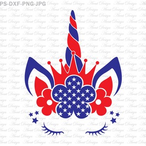 4 de julio Mericorn Crown SVG, chanclas svg, svg patriótico, cuatro de julio svg, bandera americana svg, día de la independencia svg, unicornio svg, merica