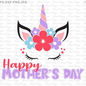 Happy Mothers Day Unicorn Svg, festa della mamma svg, mamma svg, unicorno madre svg, mama svg, file svg per cricut, file svg, mommy svg, clipart
