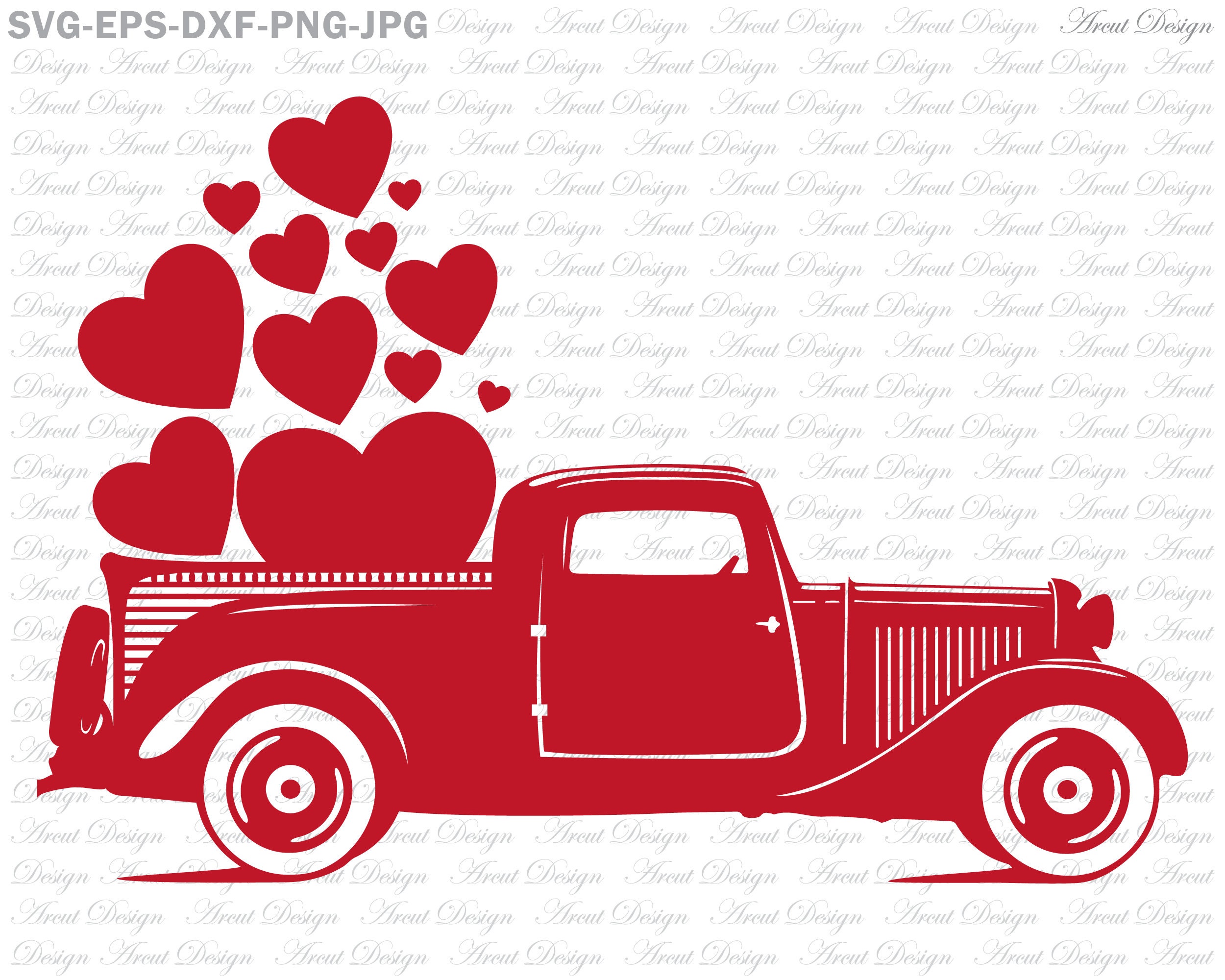 Download Valentine Old Truck Svg Valentines Vintage Truck Valentine Etsy