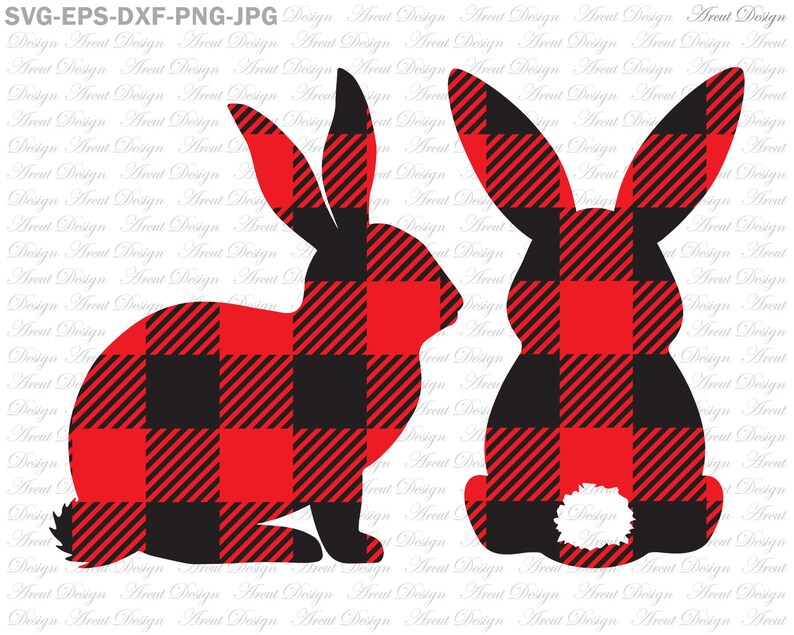 Easter bunny rabbit plaid svg easter bunnies silhoutte  etsy Easter bunny rabbit plaid svg easter bunnies silhoutte  etsy