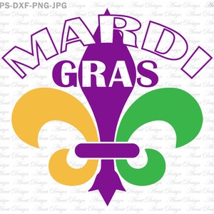 マルディグラ フルール ド リス SVG、マルディグラ シャツ SVG、Cricut 用 svg ファイル、シルエット カット ファイル、svg eps dxf png jpg ファイル、クリップアート、Svg ファイル