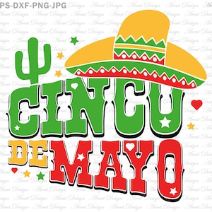 Cinco de Mayo Svg, sombrero mexicano, cinco de mayo, svg mexicano, méxico svg, camisa cinco de mayo, archivos svg para cricut, archivos svg, svg eps png jpg