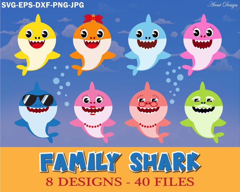 Download Family Shark SVG baby shark svg shark svg daddy shark svg ...
