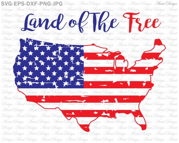 Download Land Of The Free Svg Fourth Of July Svg 4th Of July Svg Patriotic Svg America Svg Cut Files Svg Dxf Eps Png For Cricut And Silhouette