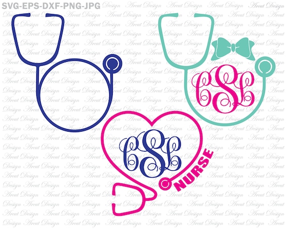 Download Nurse Monogram Svg Stethoscope Svg Nursing Svg Medical Svg Etsy