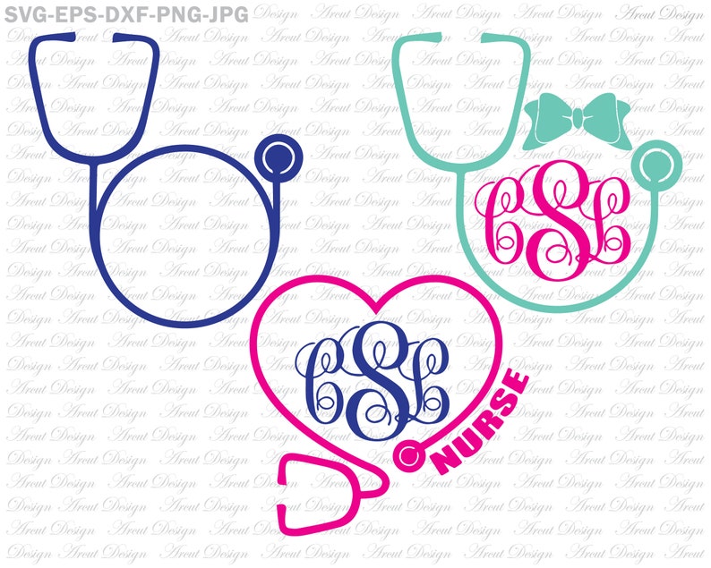 Download Nurse Monogram SVG stethoscope svg nursing svg medical svg ...