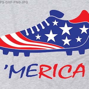 MERICA Soccer svg, zapatos 4 de julio svg, cuatro de julio svg, día de la independencia svg, calzado deportivo deportivo svg, bandera estadounidense svg, bandera de EE. UU. svg