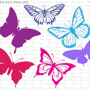 30 Formate und 6 Designs Schmetterlinge Svg, Svg-Dateien für Cricut, Schmetterling Svg, Schmetterling Clipart, Schmetterling Silhouette, Svg Eps Dxf Png jpg