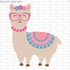 Llama svg, Alpaga svg, mama llama svg, chemise lama, svg eps dxf png fichier de coupe jpg pour Silhouette Cameo, fichier de coupe Cricut, fille anniversaire svg
