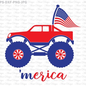 4 de julio SVG, merica, monster truck svg, patriotic svg, cuatro de julio svg, bandera americana svg, verano svg, día de la independencia svg, flip flop svg