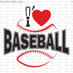 Me encanta el béisbol Svg, béisbol SVG, archivos de corte, diseños svg, para cricut, para silueta, Softball Svg, máquinas de corte, imágenes prediseñadas svg, hierro encendido