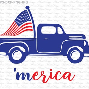 4 de julio SVG, merica, Old truck svg, patriotic svg, cuatro de julio svg, bandera americana svg, verano svg, día de la independencia svg, flip flop svg