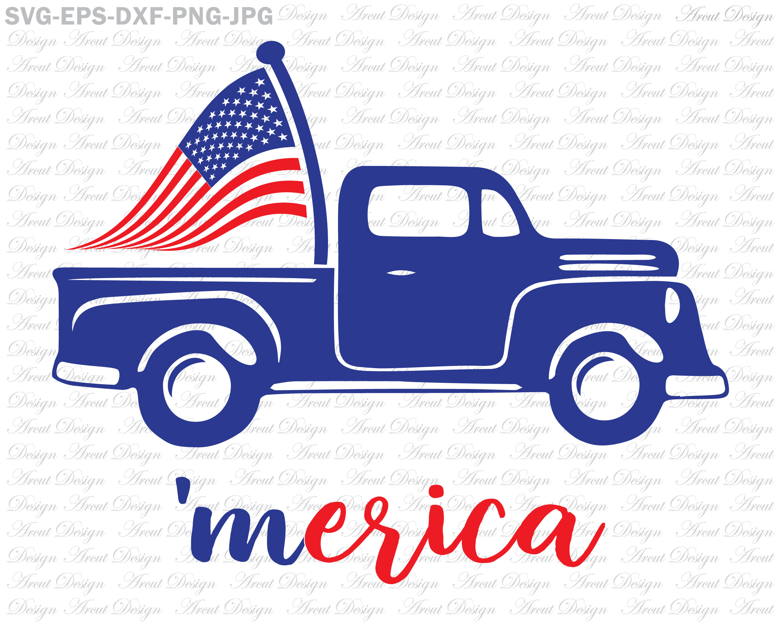 Download 4th Of July Svg Merica Old Truck Svg Patriotic Svg Fourth Etsy