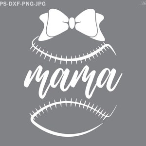 Baseball mama Bow Svg, baseball svg, bow svg, baseball heart, pliki svg, sports svg, koszulka baseball mom, mom svg, pliki svg dla cricut, svg