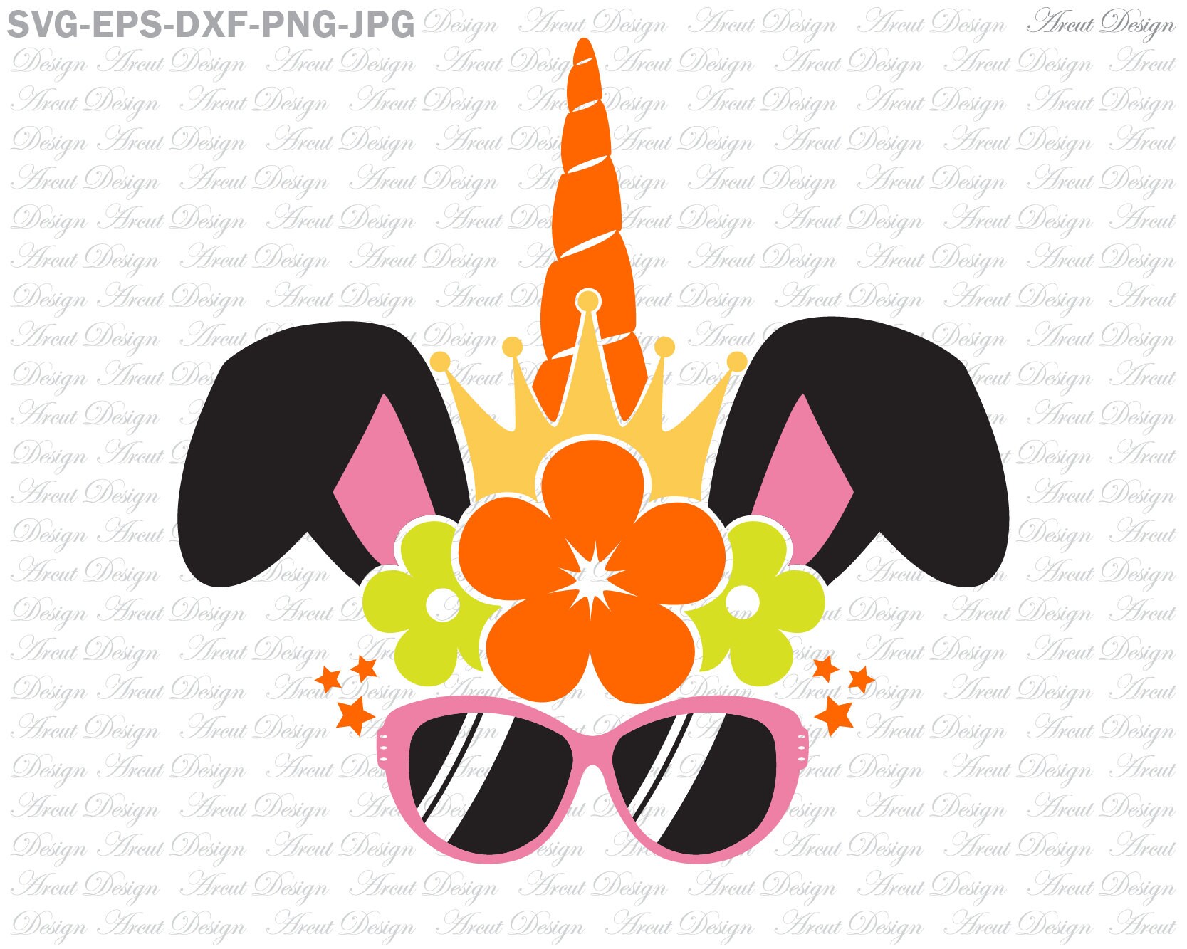 Download Easter Bunny Unicorn Crown Sunglasses Svg Easter Svg Unicorn Etsy