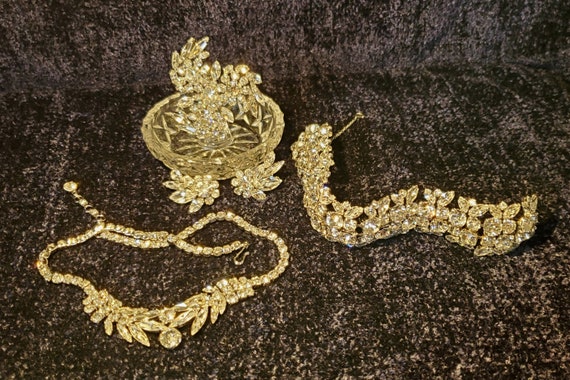 Vintage SIGNED SHERMAN Ice Crystals Necklace, Ear… - image 10