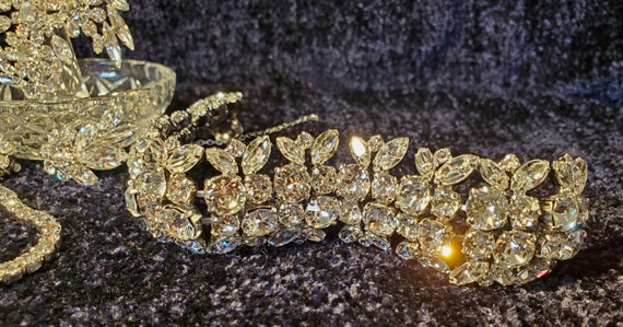 Vintage SIGNED SHERMAN Ice Crystals Necklace, Ear… - image 7