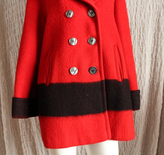 Vintage Authentic HUDSON'S BAY Red & Black Wool B… - image 3