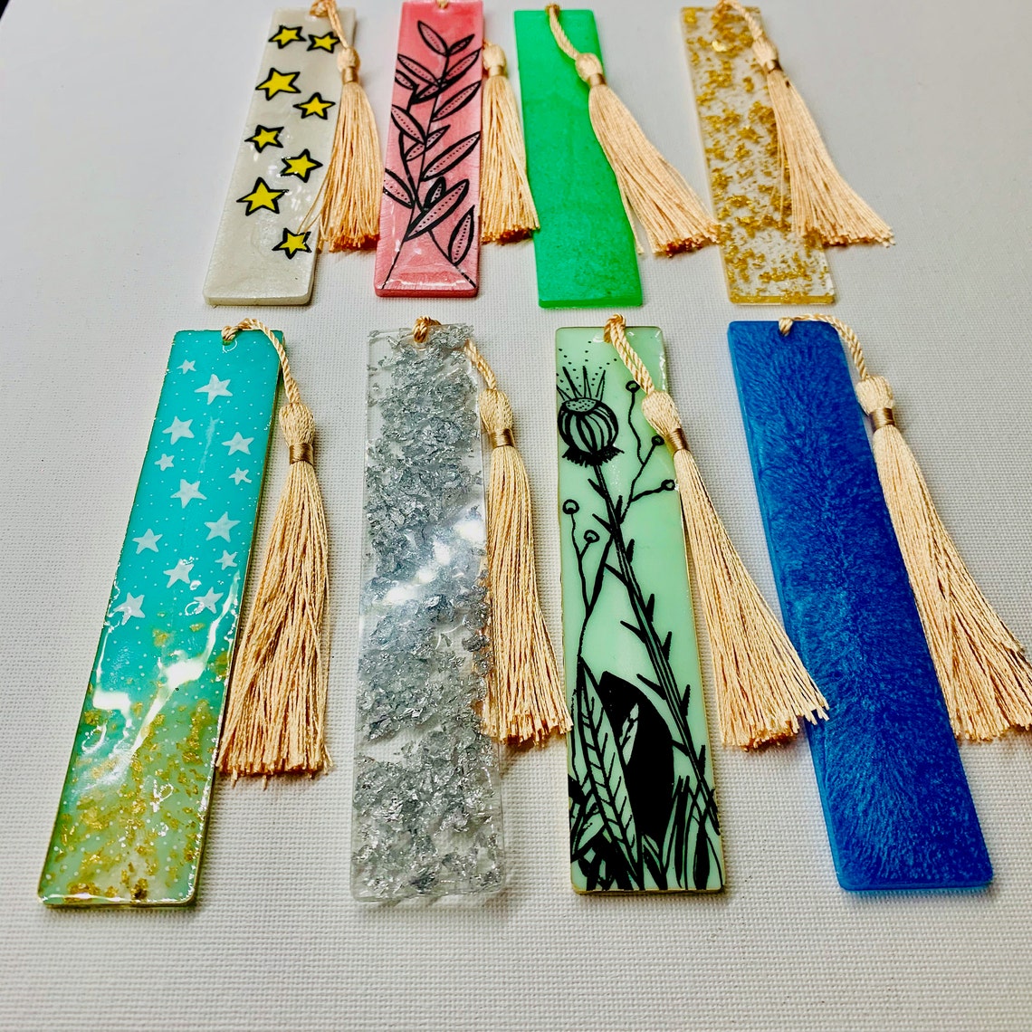 Bookmarks Resin bookmarks Small gifts Resin Reading Gifts Etsy