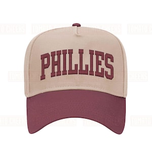 Custom Phillies Embroidered Baseball Hat - Philadelphia Baseball Personalized Retro Arched Block Snapback Cap - Fast Ship