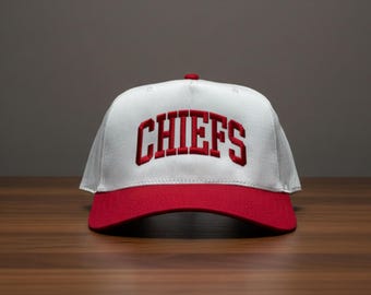 CHIEFS Embroidered Custom Hat - Personalized Retro Arched Block Snapback - TwoTone Adjustable Cap