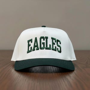 Custom Eagles Embroidered Hat - Personalized Retro Arched Block Snapback Cap