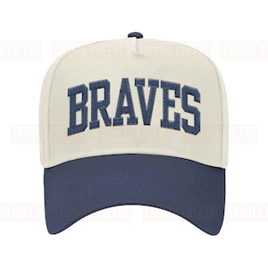Custom Braves Embroidered Baseball Hat - Personalized Retro Arched Block Snapback Cap - Fast Ship
