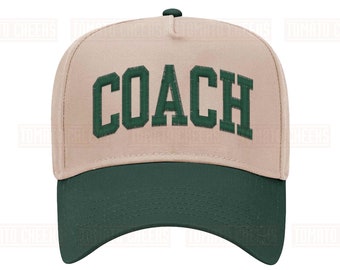 COACH Embroidered Custom Hat - Personalized Adjustable Snapback Retro Arched Block Cap