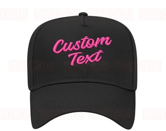 Custom Script Hat Embroidered Any Name Your Name City State School  - Personalized Snapback Cap